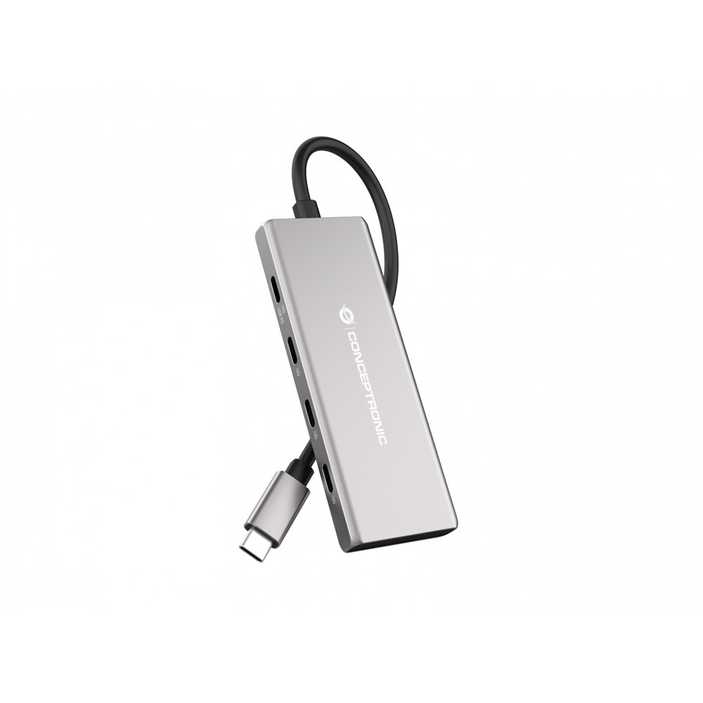 Conceptronic hubbies17g hub de interfaz usb 3.2 gen 2 (3.1 gen 2) type-c 10000 mbit/s gris