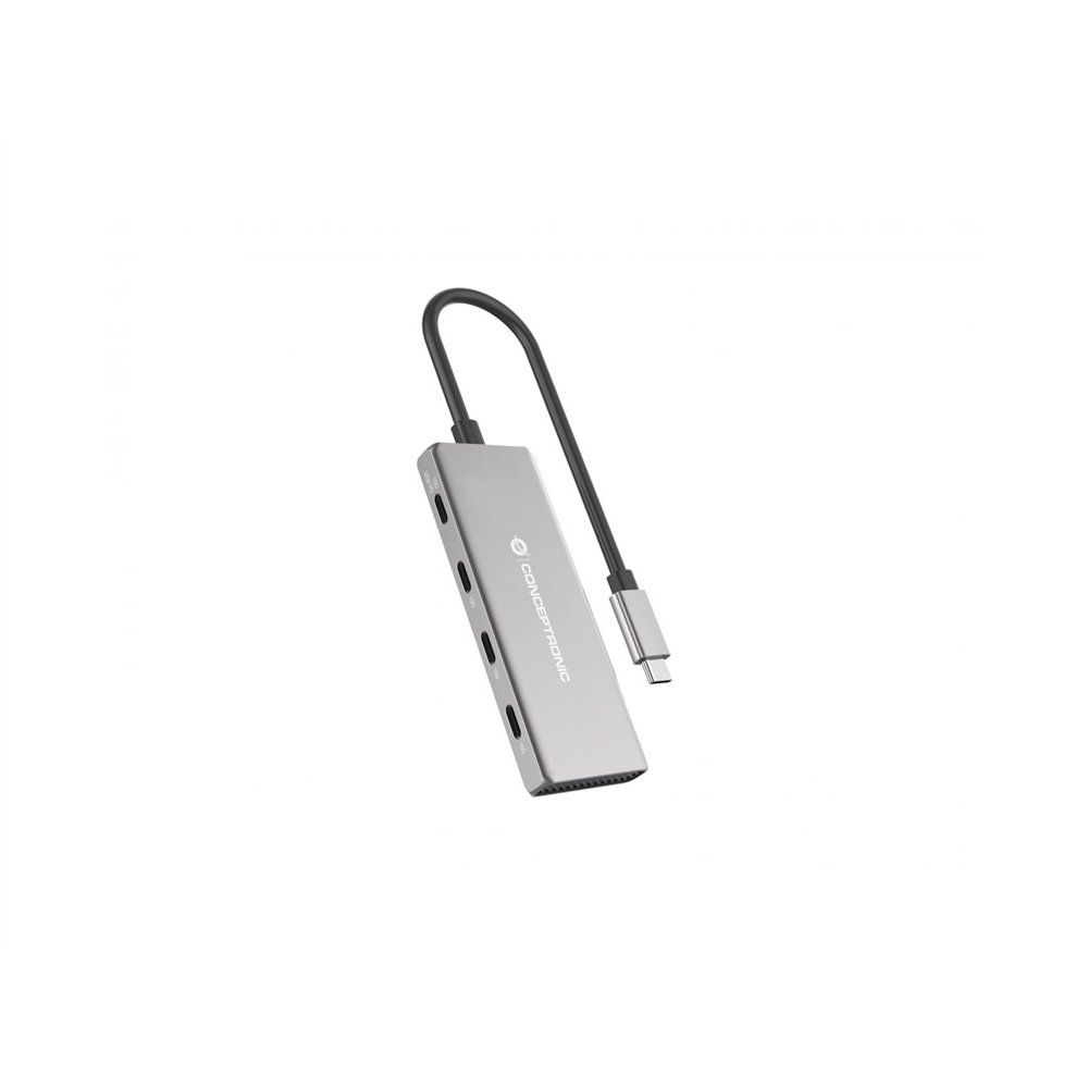 conceptronic hubbies16g hub de interfaz usb 3.2 gen 2 (3.1 gen 2) type-c 10000 mbit/s gris