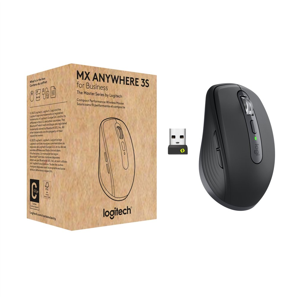 Logitech MX Anywhere 3S for Business ratón mano derecha RF Wireless  Bluetooth Laser 8000 DPI
