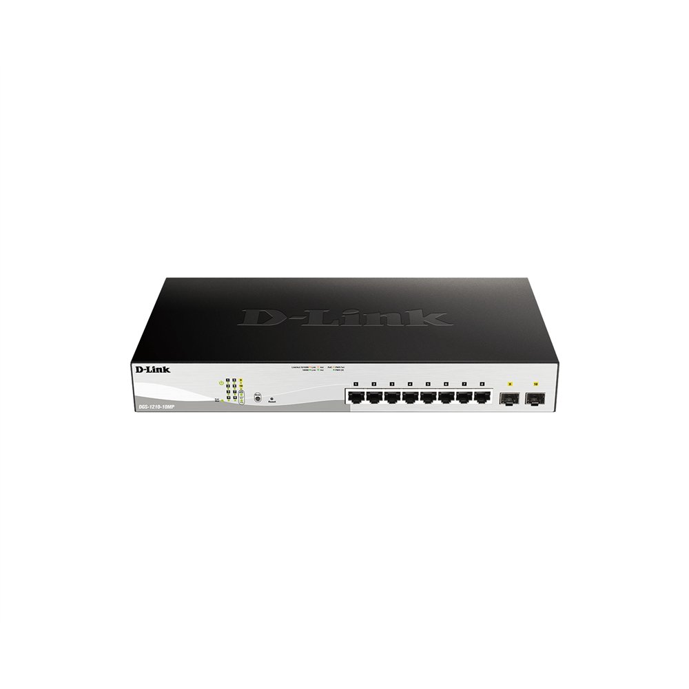 d-link dgs-1210-10mp gestionado l2 gigabit ethernet (10/100/1000) energía sobre ethernet (poe) negro, gris