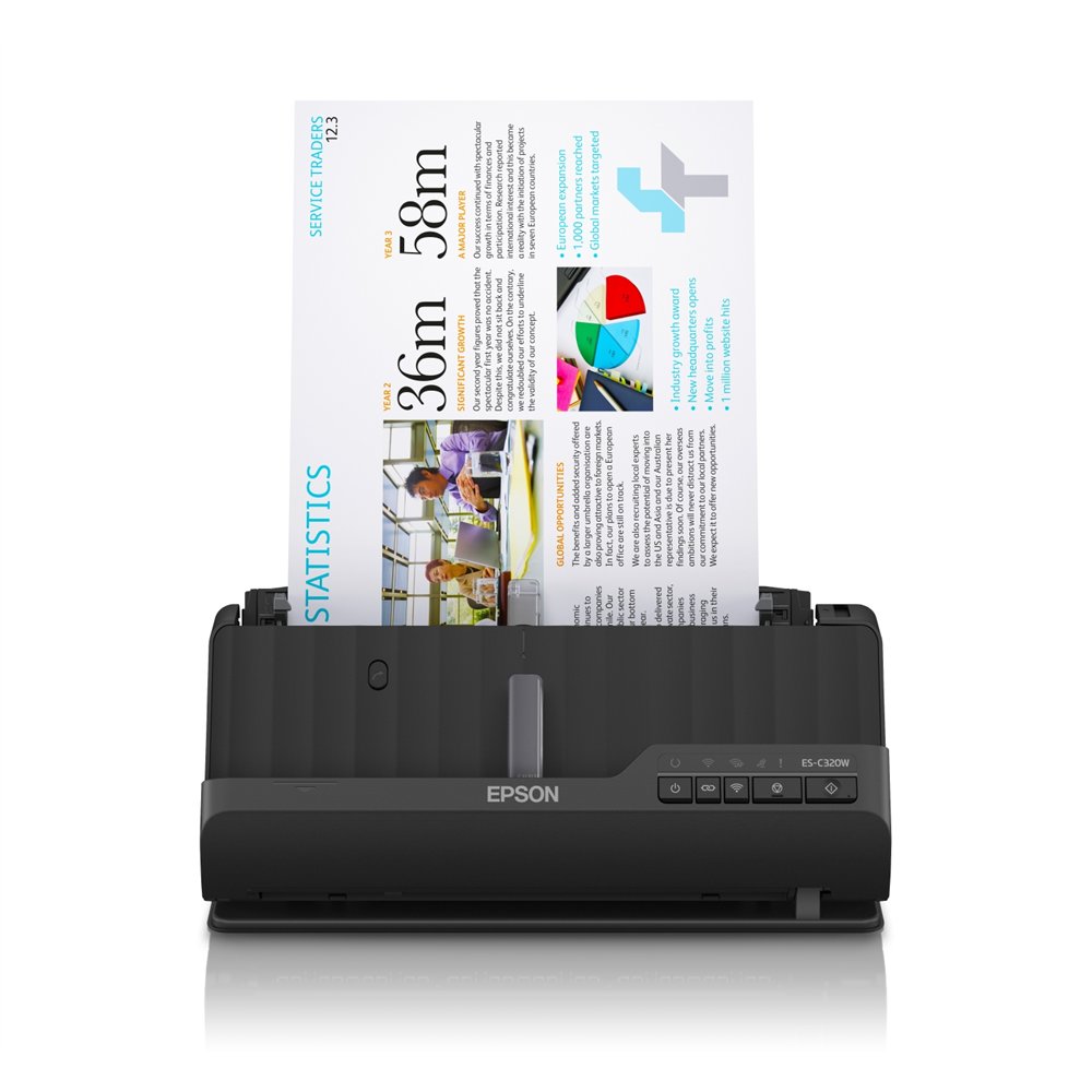 Epson es-c320w adf + escã¡ner alimentado por hojas 600 x 600 dpi a4 negro