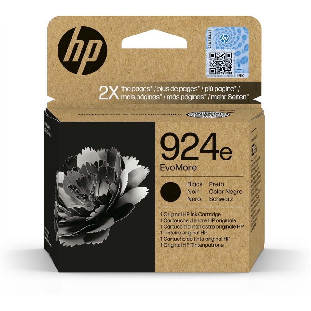 Hp 924e cartucho de tinta original evomore negra