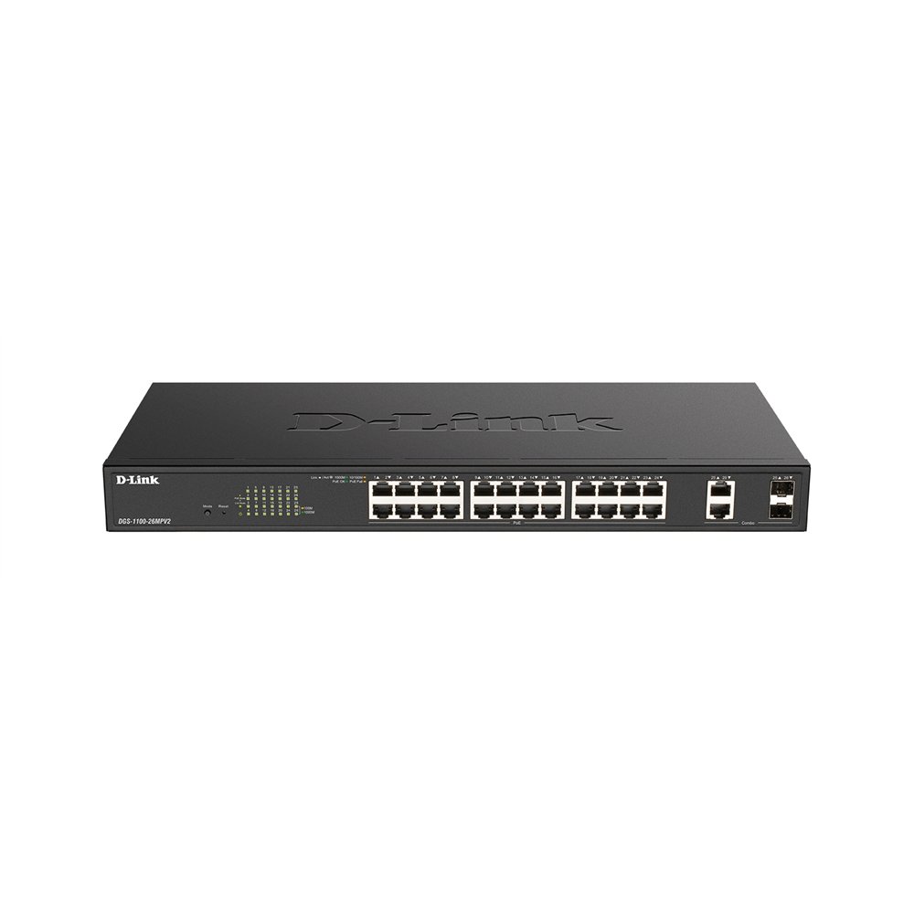 d-link dgs-1100-26mpv2/e switch gestionado l2 gigabit ethernet (10/100/1000) energía sobre ethernet (poe) negro