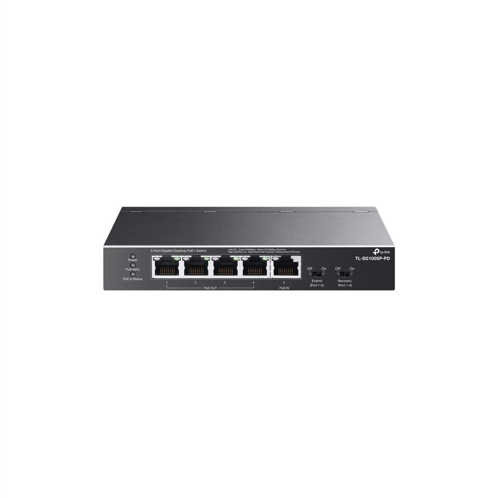 tp-link tl-sg1005p-pd switch gigabit ethernet (10/100/1000) energía sobre ethernet (poe) negro