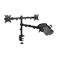 Tooq soporte de mesa para 2 pantallas 17"-32" y portátil, negro