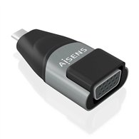 Aisens adaptador conversor aluminio usb-c a vga, usb-c/m-hdb15/h, gris