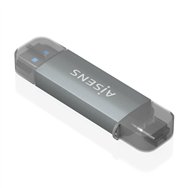 aisens lector de tarjetas sd, micro sd, mmc, rs-mmc, mmc micro, usb-a y usb-c, gris