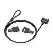 aisens cable de seguridad con cerradura de llave para ordenador, monitor, portátil 1.5m