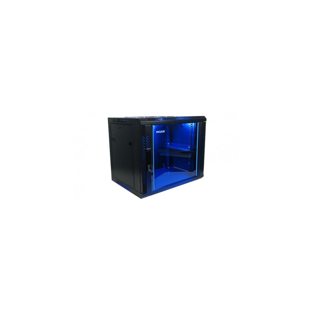 Phasak pho 2109 armario rack 9u bastidor de pared negro