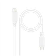 Nanocable cable usb 2.0 3a, tipo usb-c/m-usb-c/m, blanco, 1.5 m