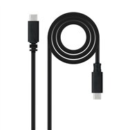 Nanocable cable usb 2.0 3a, tipo usb-c/m-usb-c/m, negro, 1.5 m