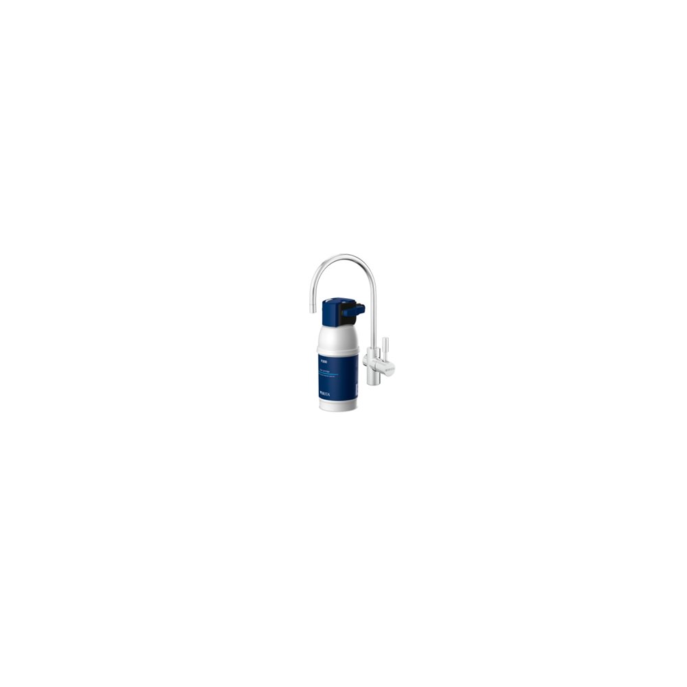 brita mypure p1 sistema de filtración de agua situado debajo del fregadero azul, blanco