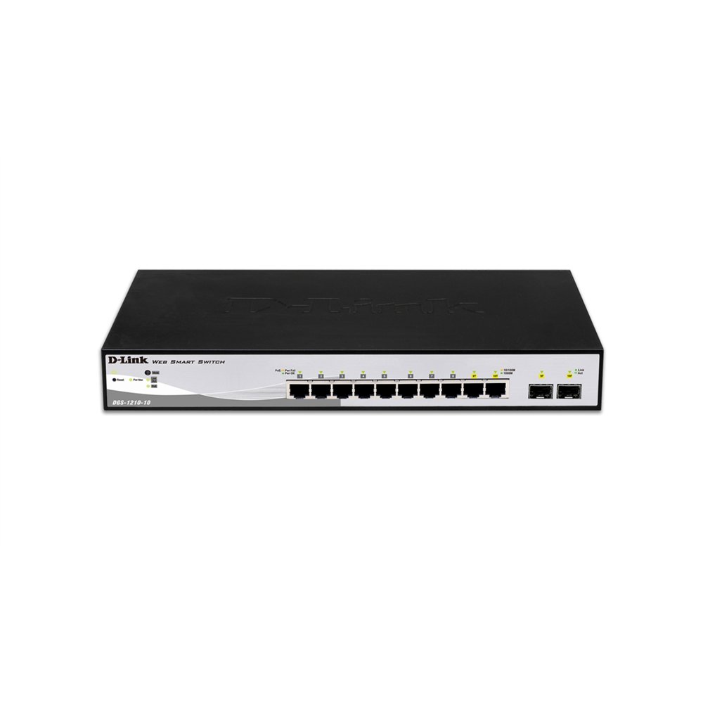 D-link dgs-1210-10 gestionado l2 gigabit ethernet (10/100/1000) 1u negro, gris