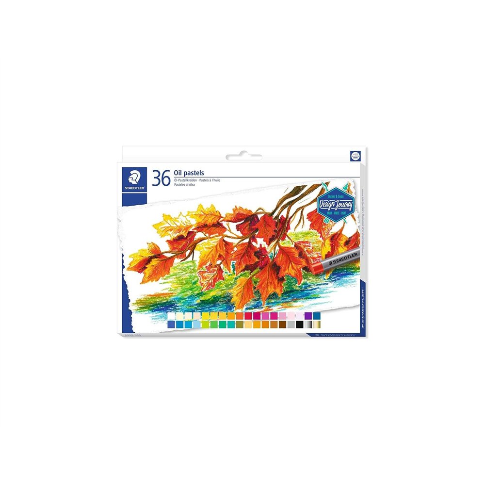 Staedtler pasteles al oleo 2420 pack de 36 ceras blandas - resistencia a la rotura - extremadamente brillantes - colores surtido