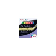 Pentel oil pastels pack de 6 pasteles oleo fluorescentes - blandos, cremosos y de secado lento - colores fluorescentes surtidos