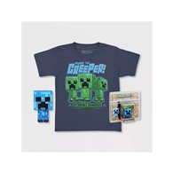 pop & tee minecraft charged creeper funko + camiseta talla l