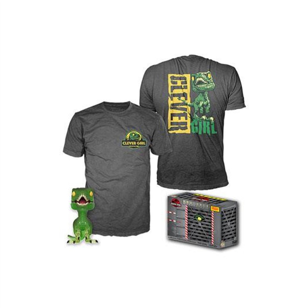 Pop & tee jurassic park clever raptor  funko + camiseta talla xl ut - 47628xl