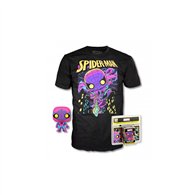 pop & tee marvel spiderman black light funko + camiseta talla l
