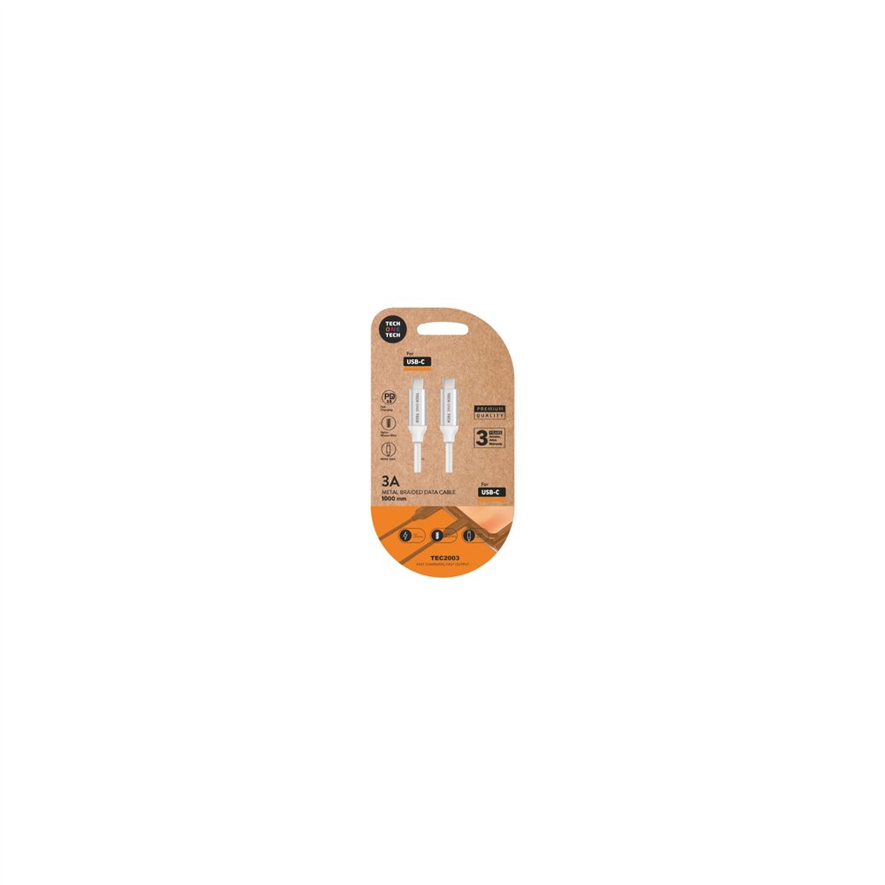 Tech one tech tec2204 cable usb 1 m usb c blanco