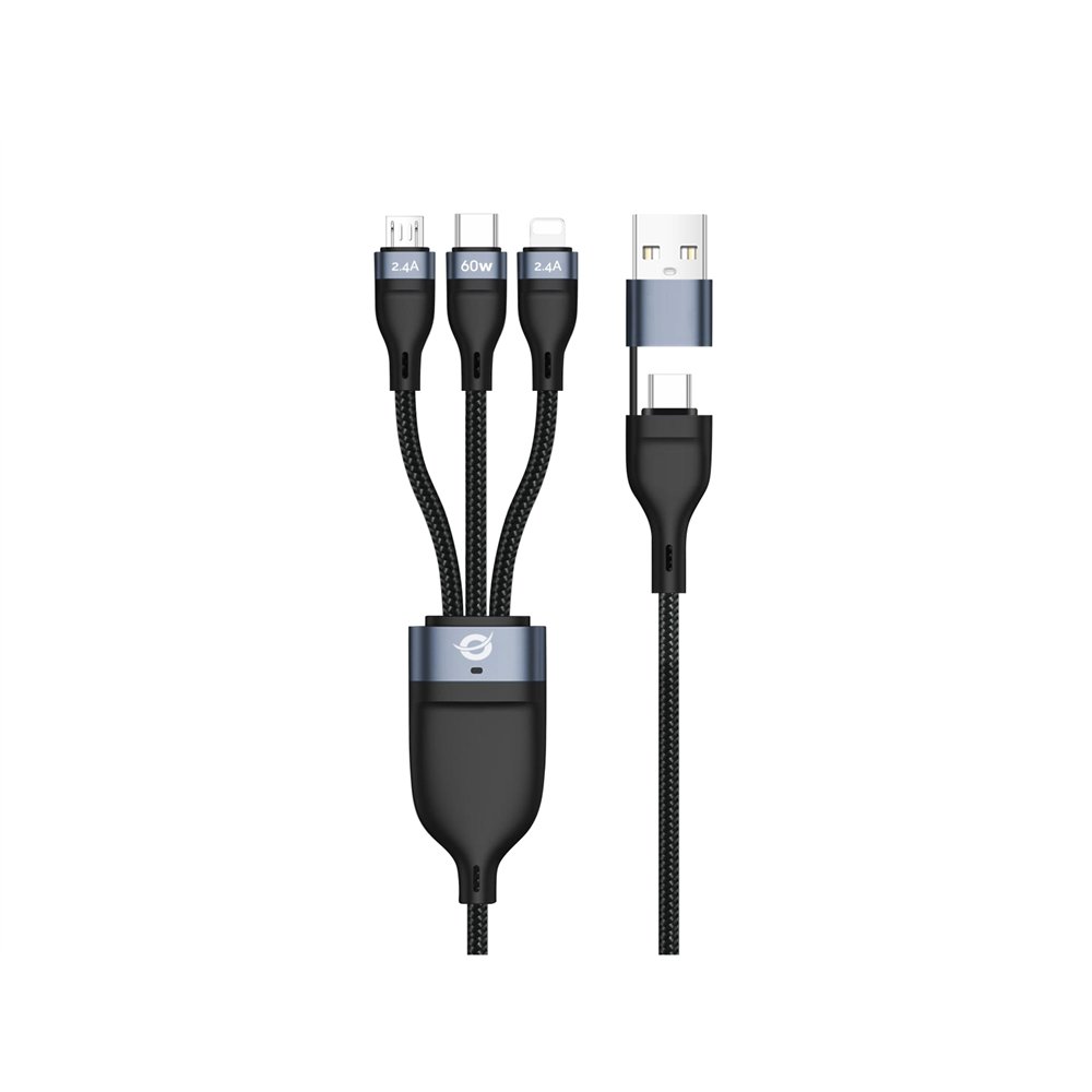 Conceptronic etta05b15 cable usb usb 2.0 1,5 m usb c usb c/micro-usb b/lightning negro