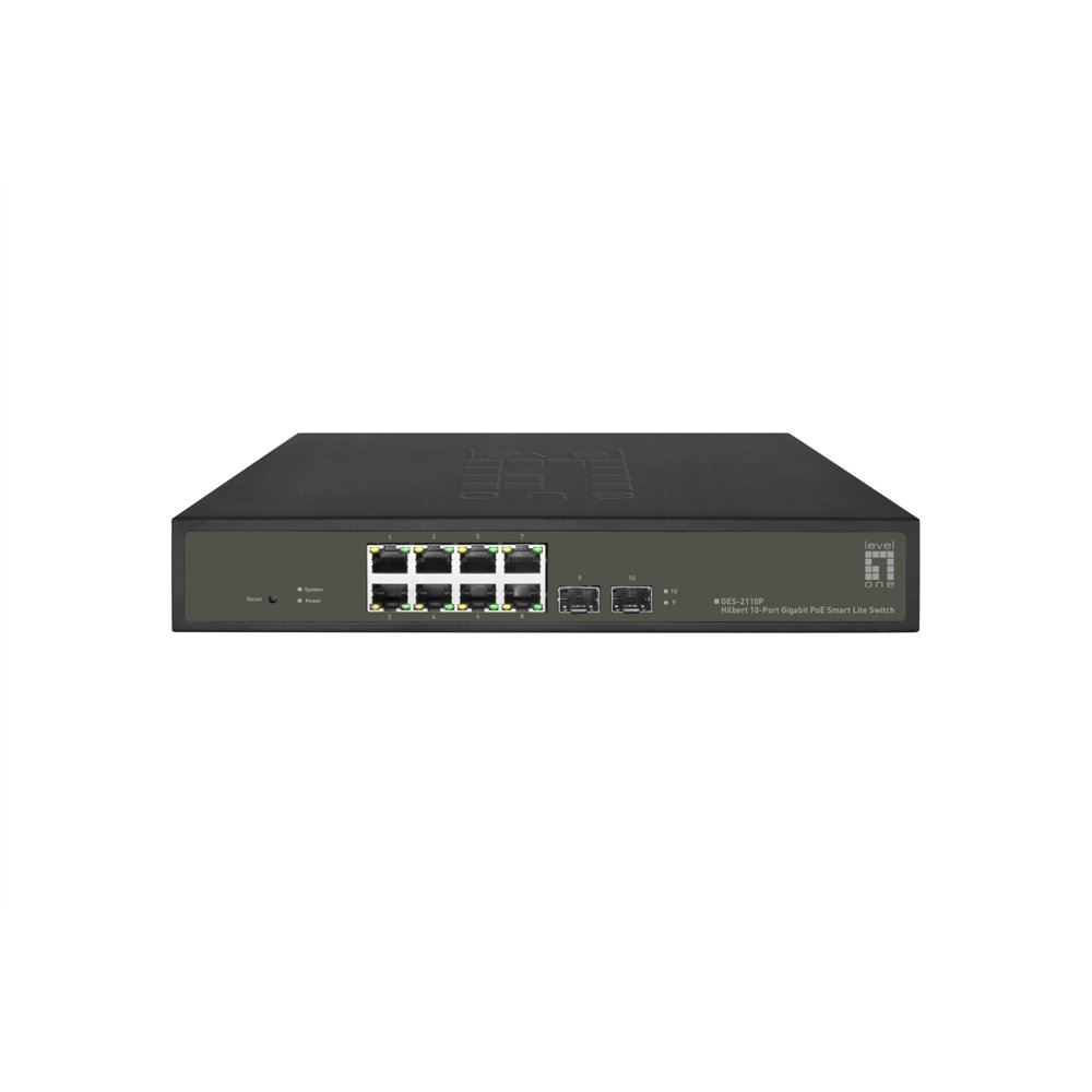 levelone ges-2110p switch gestionado l2 gigabit ethernet (10/100/1000) energía sobre ethernet (poe) negro