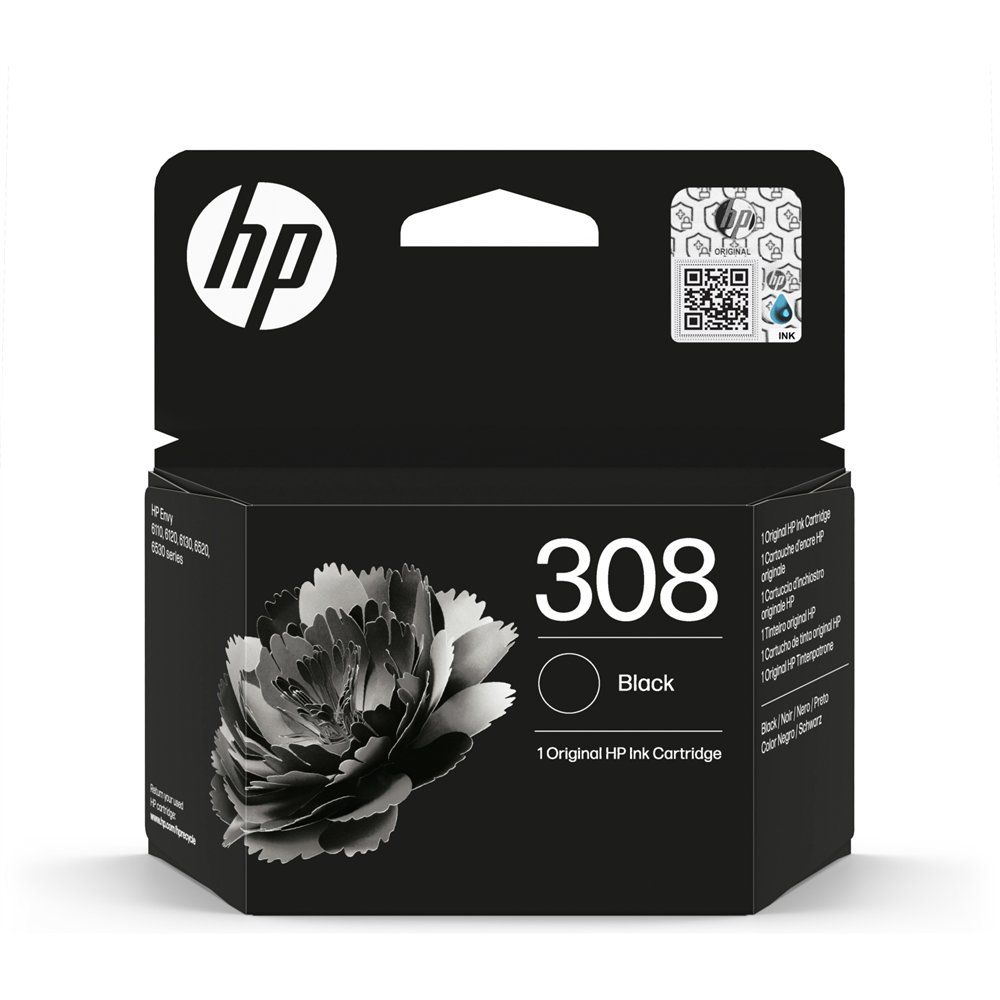 Hp 308 cartucho de tinta original negra (ue)