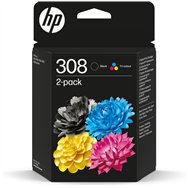 Hp 308 paquete de 2 cartuchos de tinta original negra/tricolor