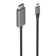 Aisens cable conversor aluminio bidireccional usb-c a displayport 8k@60hz, usb-c/m-dp/m, negro, 1.8m