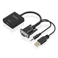 Aisens cable conversor svga+audio a hdmi, svga/m+jack 3.5/m+usb-a/m-hdmi a/h, negro, 20cm