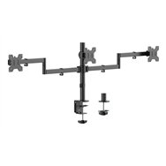 Aisens soporte de mesa eco giratorio e inclinable para 3 monitores 10kg (3 pivotes, 2 brazos) de 13-27, negro