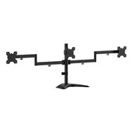 Aisens soporte de mesa con peana eco giratorio e inclinable para 3 monitores 10kg (3 pivotes, 2 brazos) de 13-27, negro
