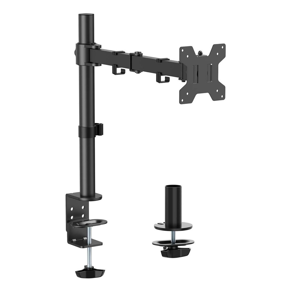 Aisens soporte de mesa eco giratorio e inclinable para monitor/tv 10kg (3 pivotes, 1 brazos) de 17-32, negro