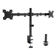 Aisens soporte de mesa eco giratorio e inclinable para monitor/tv 10kg (3 pivotes, 2 brazos) de 17-32, negro
