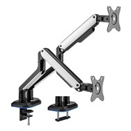 aisens soporte de mesa rgb gaming contrapeso giratorio e inclinable para monitor/tv 9kg (3 pivotes, 2 brazos) de 17-32, negro-bl