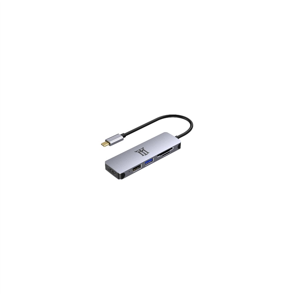 Maillon technologique premium mthub5 base para portátil y replicador de puertos usb 3.2 gen 2 (3.1 gen 2) type-c aluminio, gris