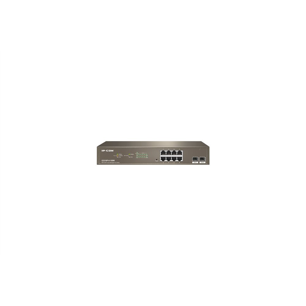 ip-com networks g3310p-8-150w switch gestionado l2 gigabit ethernet (10/100/1000) energía sobre ethernet (poe) gris