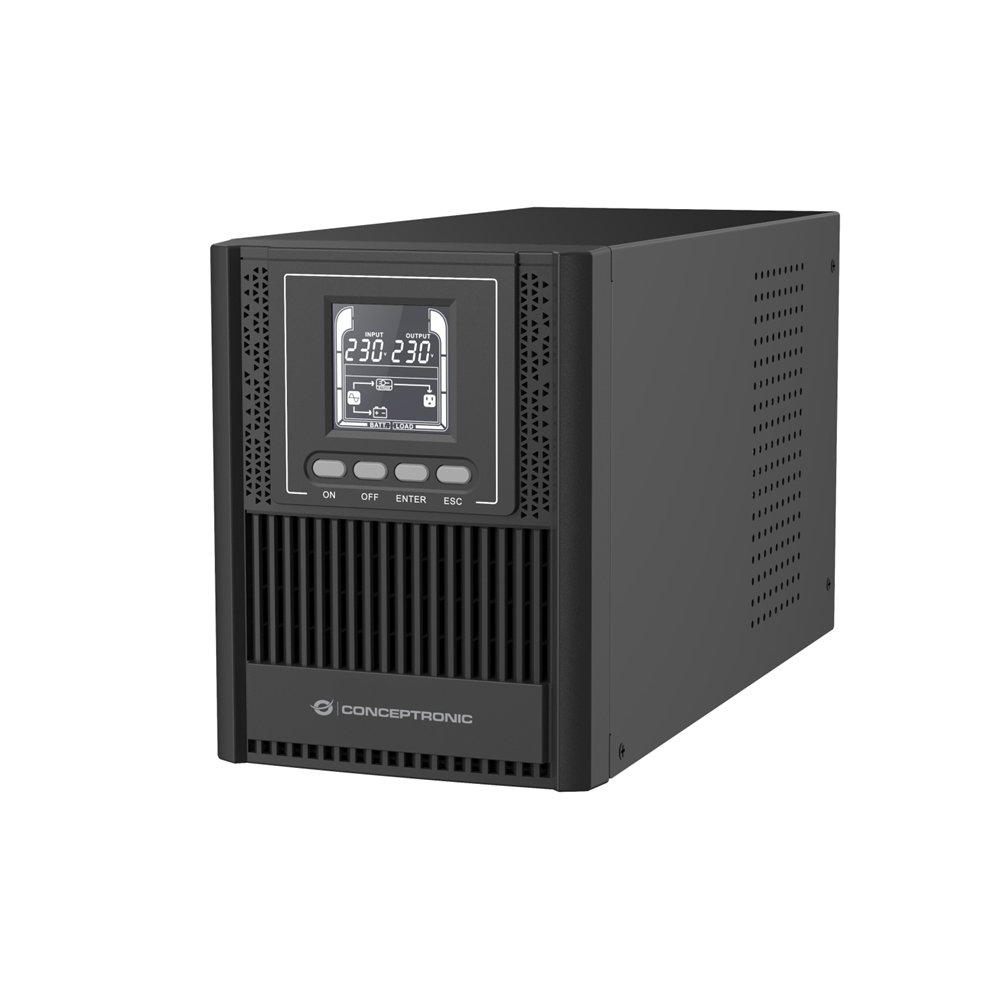 Conceptronic zeus52e1k sistema de alimentación ininterrumpida (ups) doble conversión (en línea) 1 kva 900 w 4 salidas ac