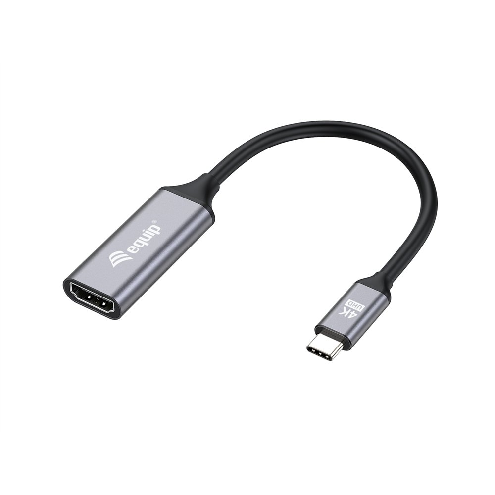 equip 133491 adaptador de cable de vídeo 0,15 m usb tipo c hdmi negro, gris