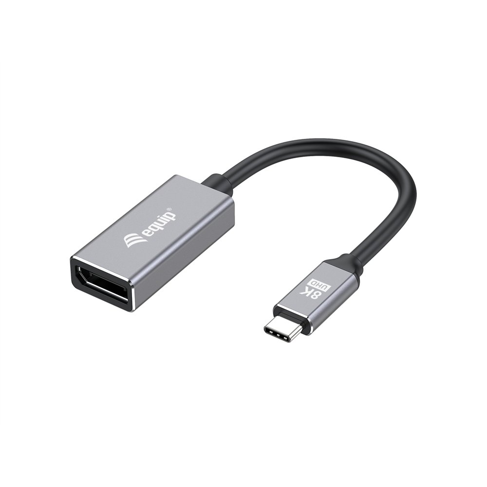 equip 133493 adaptador de cable de vídeo 0,15 m usb tipo c displayport negro, gris