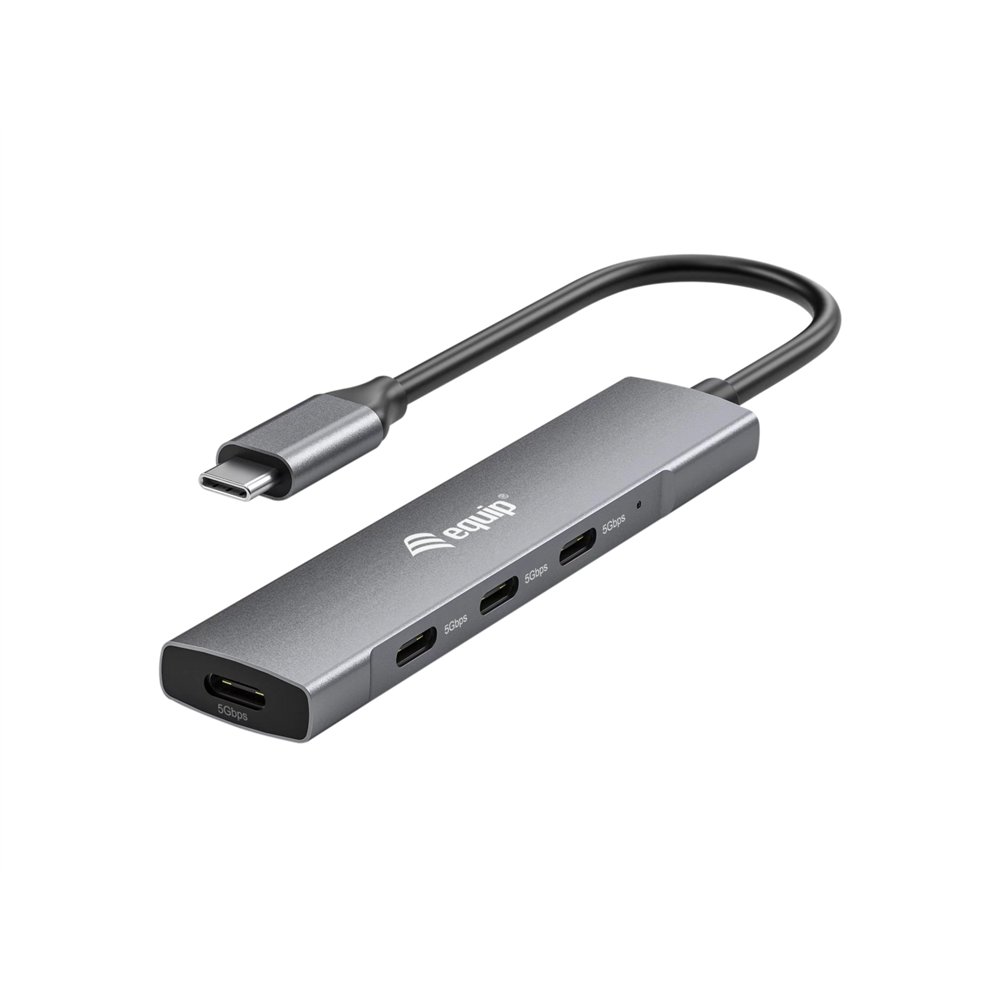 Equip 128963 hub de interfaz usb 3.2 gen 1 (3.1 gen 1) type-c 5000 mbit/s negro, plata