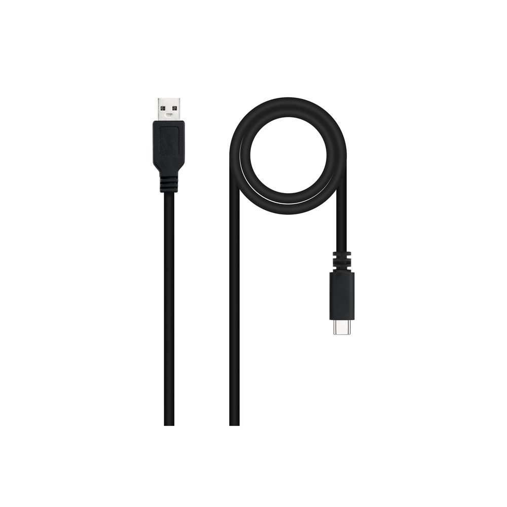 nanocable cable usb 2.0 3a, tipo usb-c/m-a/m, negro, 1.5 m