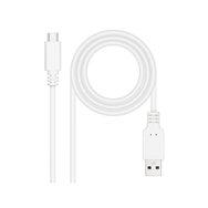 Nanocable cable usb 2.0 3a, tipo usb-c/m-a/m, blanco, 0.5 m