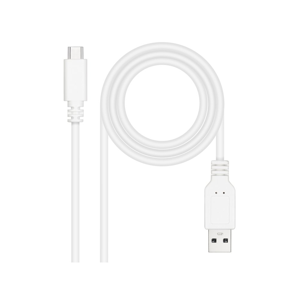 Nanocable cable usb 2.0 3a, tipo usb-c/m-a/m, blanco, 1.5 m