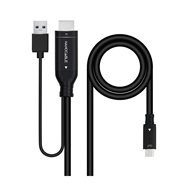Nanocable cable conversor hdmi a usb-c, negro, 1.8 m