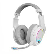 mars gaming mhw-100 blanco auriculares inalámbricos argb flow micrófono enc extraíble ultraligeros cancelación de ruido activa e