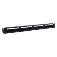 phasak patch panel 19" 24p cat.6 utp rj45 dual 1u + organizador - pu 2424