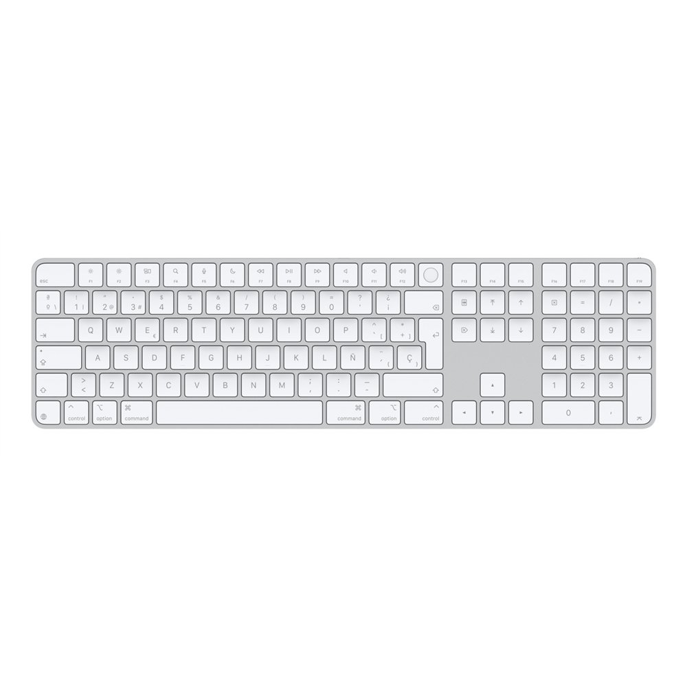 apple magic teclado universal usb + bluetooth qwerty español blanco