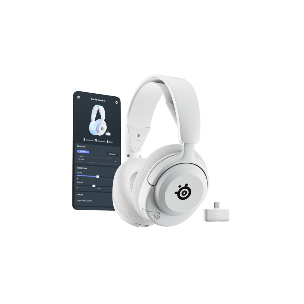 Steelseries arctis nova 5p wireless auriculares inalámbrico diadema juego usb tipo c bluetooth blanco