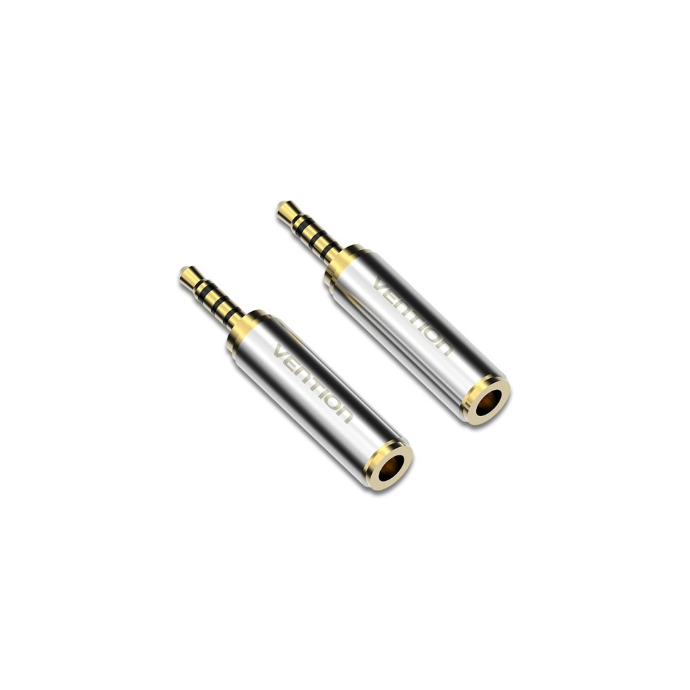 vention adaptador jack vab-s02/ jack 2.5 macho - jack 3.5 hembra/ plata