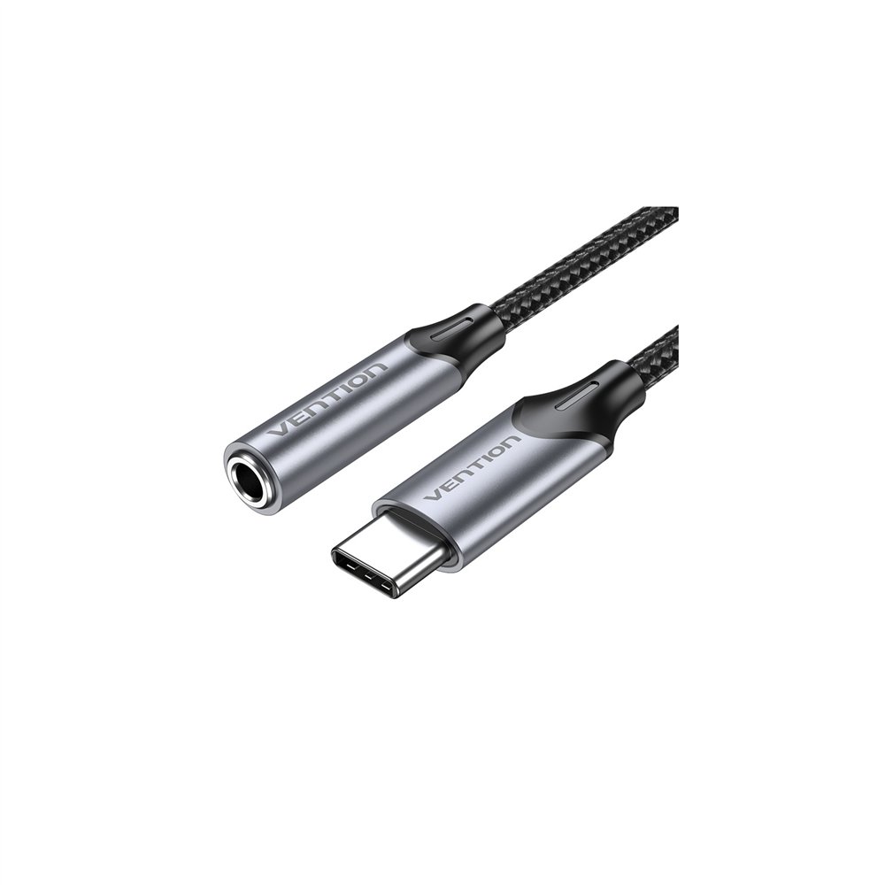 Vention adaptador audio bgmha/ jack 3.5 hembra - usb tipo-c macho/ 10cm/ gris